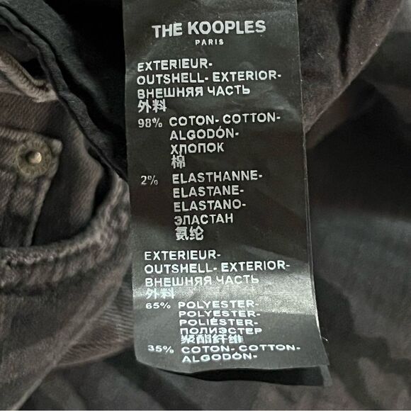 The Kooples Jeans Size 27 Black on Black Zebra Print Lizy Slim Denim - Picture 7 of 13